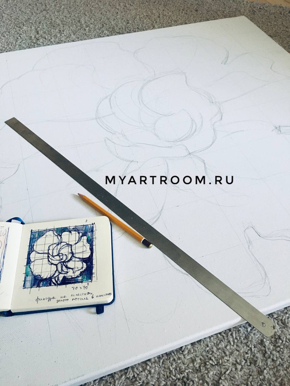 Картина маслом "Белоснежный пион"