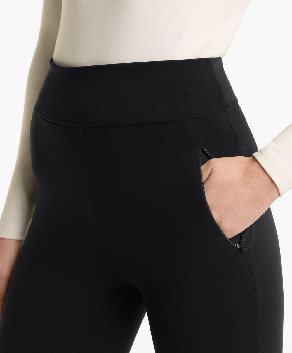 OYSHO Теплые легинсы длиной до щиколотки с высокой посадкой, черный