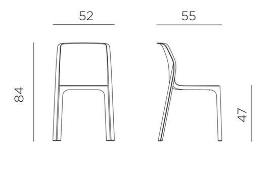 Стул Bit пластиковый цвет антрацит Nardi Италия