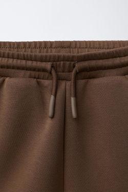 ZARA ШОРТЫ-БЕРМУДЫ INTERLOCK, КОРИЧНЕВЫЙ