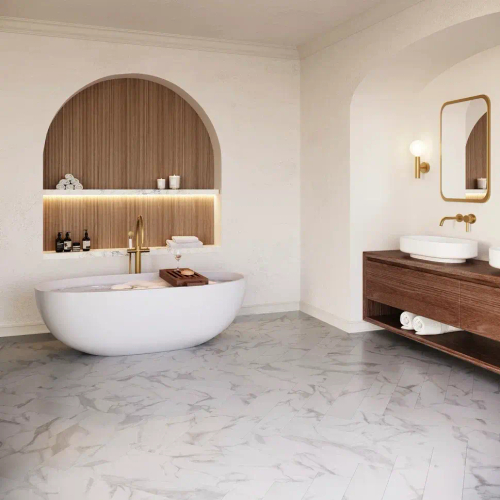 LVT плитка Invictus Maximus Herringbone Pure Marble Snowflake