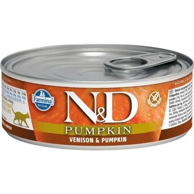 Влажный корм N&D PUMPKIN для кошек с олениной и тыквой 70г