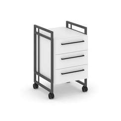 Rift Direct Тумба мобильная RF.TMR-001 Белый Бриллиант/Металл Антрацит/Черный Ручки 424*500*680