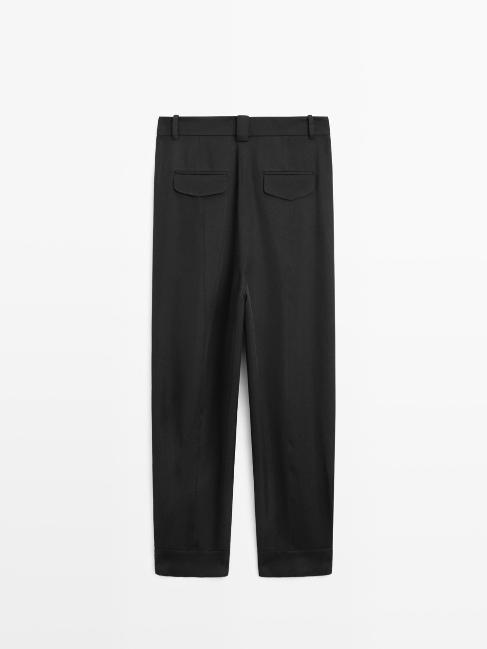 Massimo Dutti Брюки Саруэль из струящейся ткани, черный