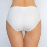 Трусы-слипы со средней посадкой и кружевными вставками (Размер: 46) (Цвет: бордовый)