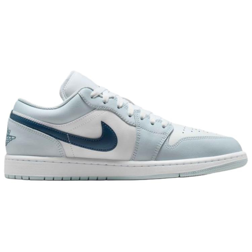 Jordan Air Jordan 1 Cushioning Low top Vintage Basketball Shoes Men's Light Blue White