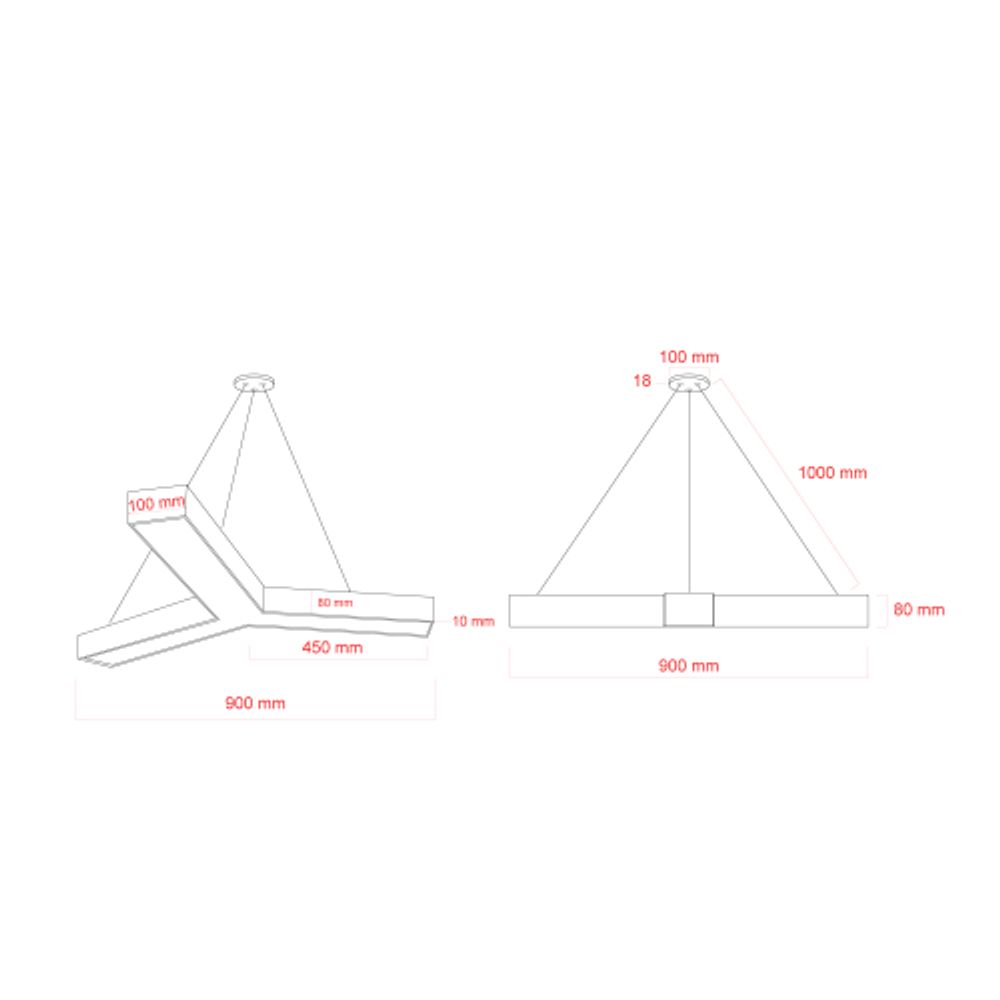 Светильник LED ЭРА Geometria SPO-143-W-40K-056 Igrek 56Вт 4000K 4500Лм IP40 900*80 белый подвесной драйвер внутри