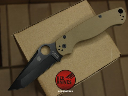 Нож Spyderco Paramilitary 2 Tanto G10 - темный песок рукоять, черный клинок RK/477