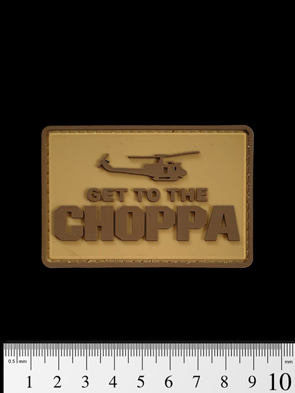 Шеврон Get To The Choppa PVC. Койот