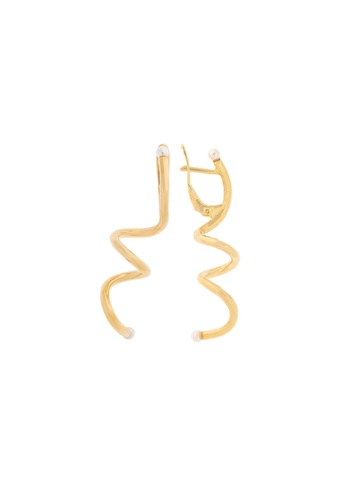 "Мезаторе" серьги в золотом покрытии из коллекции "Лоуренс" от Jenavi  с английским замком