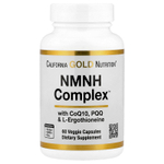 California Gold Nutrition, комплекс NMNH с коэнзимом Q10, PQQ и L-эрготионеином, 60 растительных капсул