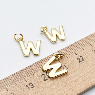 Подвеска Буква W, цвет золото, размер 12*12,5 мм, цена за 1 шт