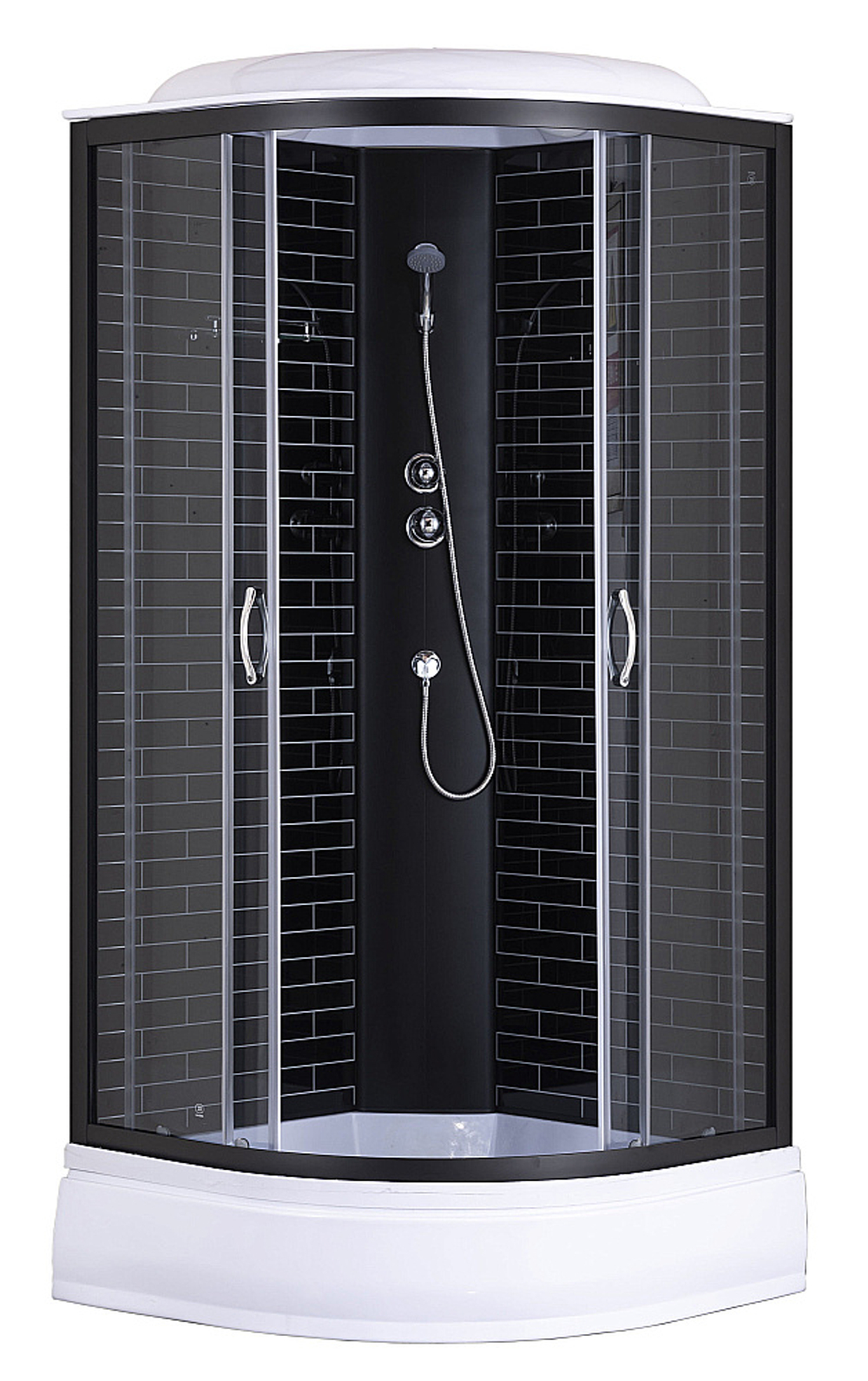 Душевая кабина Loranto CS-6610-25GB 100х100 тонированное стекло/профиль черный
