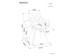 Стул SIGNAL MANGO Velvet Bluvel 19 черный/черный, поворотный