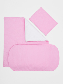 Комплект в коляску с флисом Розовый горох