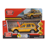 Модель ин. мет. "Lada Granta Cross 2019 такси" 12см, свет-звук, желтый,в коробка (Технопарк)
