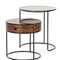 Набор из 2 столиков Double Round Ø52/45 см, стекло, керамика