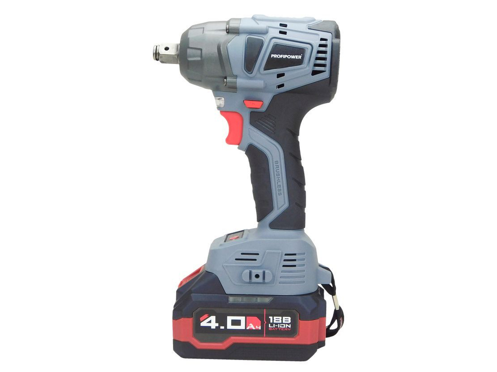 Аккумуляторный бесщеточный гайковерт PROFIPOWER MKDTW-18B (18В,Li-ion-2шт, 4.0Ач, 330Нм, З/У, в кейсе)