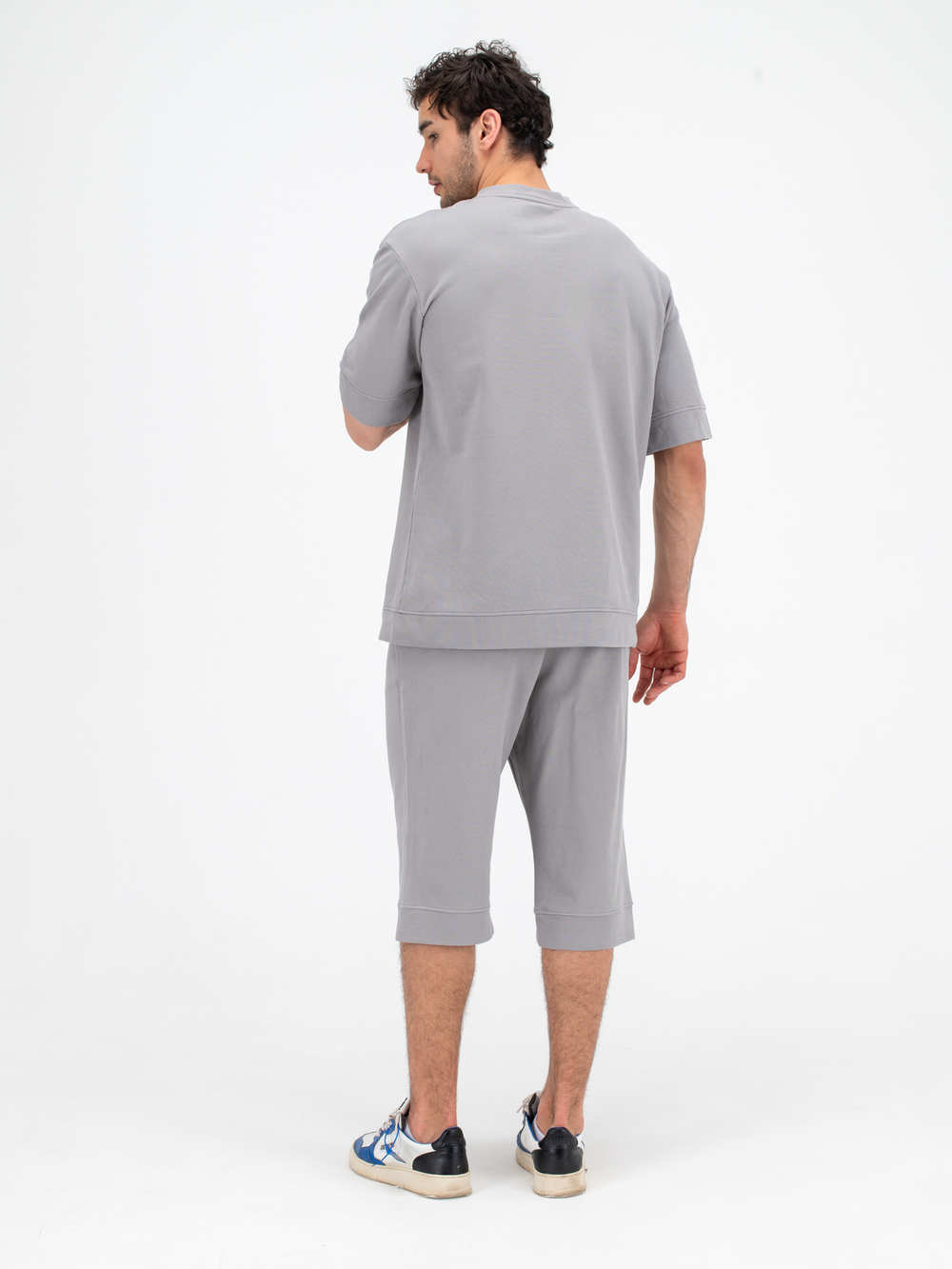 Костюм хлопковый с шортами. Грей