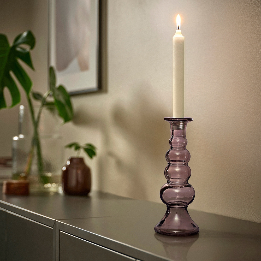 IKEA MYRMOSAIK  (ИКЕА МЙРМОСАИК)  -  Подсвечник, розовый, 22 см