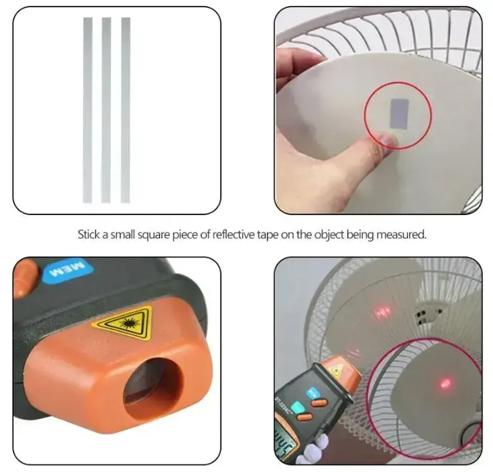 Цифровой тахометр / Бесконтактный лазерный тахометр/ Измеритель числа оборотов