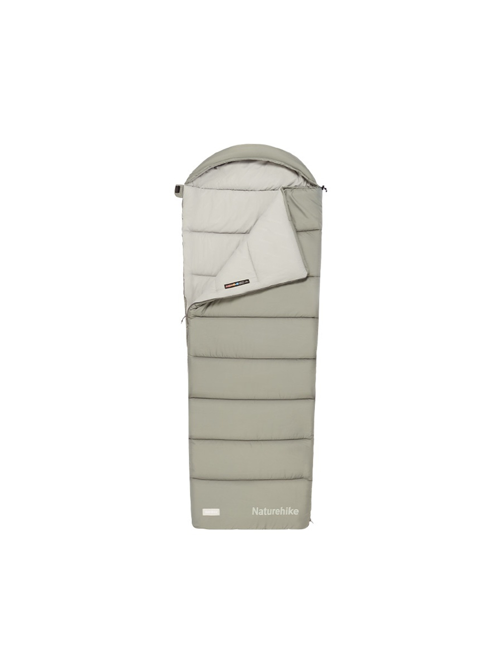 Спальный мешок Naturehike CNK2350WS023 MS300 с капюшоном, зеленый, молния справа