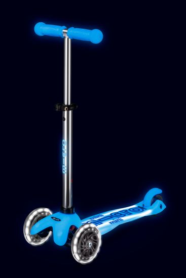Самокат Mini Micro Deluxe Glow Plus (светящийся) LED арктический синий
