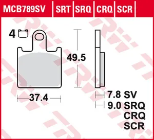 Колодки тормозные дисковые TRW MCB789SV