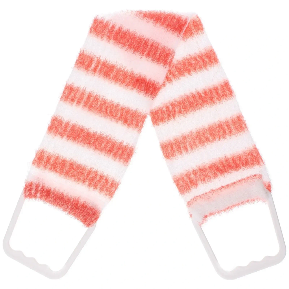 Мочалка для тела «ULTRAMARIN Peeling», жесткая, пластиковые ручки, цвет красный, 60*11см