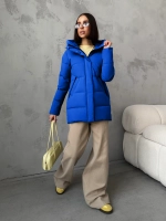 Куртка весенняя удлиненная с капюшоном