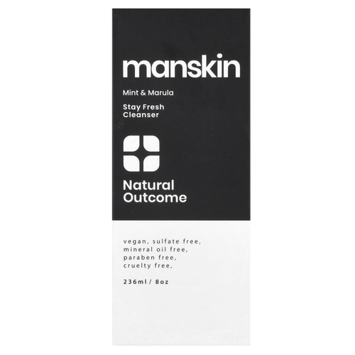 Natural Outcome, Manskin, очищающее средство Stay Fresh, мята и марула, 236 мл (8 унций)
