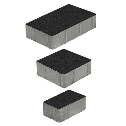 Тротуарная плитка СТАРЫЙ ГОРОД - Гранит Черный, комплект из 3 видов плит