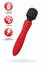 Двусторонний вибромассажер силикон красный 21 см