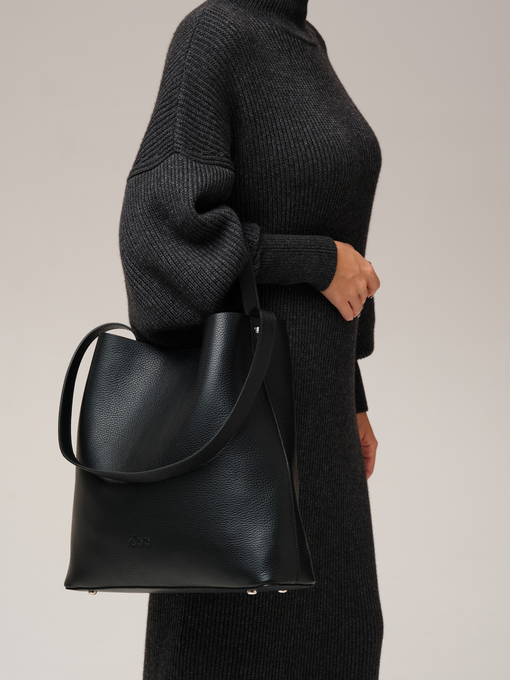 Кожаная сумка шоппер DBR 30948 черный