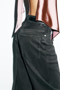 ZARA ДЖИНСЫ TRF STRAIGHT WIDE С ВЫСОКОЙ ПОСАДКОЙ, КОРИЧНЕВЫЙ