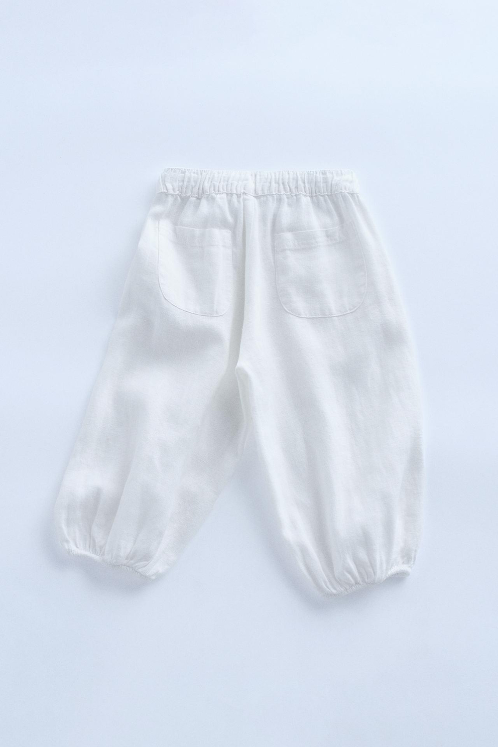 ZARA БРЮКИ-ДЖОГГЕРЫ ИЗ 100% ЛЬНА —TIMELESZ, БЕЛЫЙ