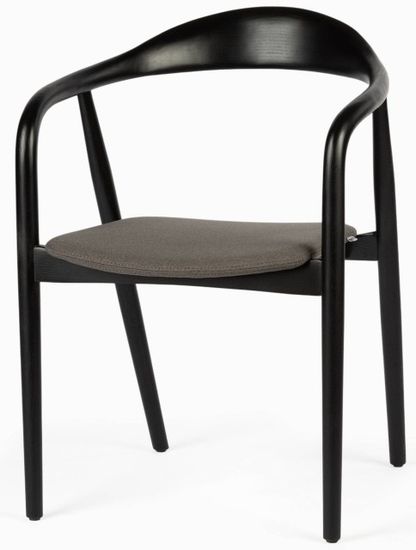 Стул Canada черное дерево и серая ткань