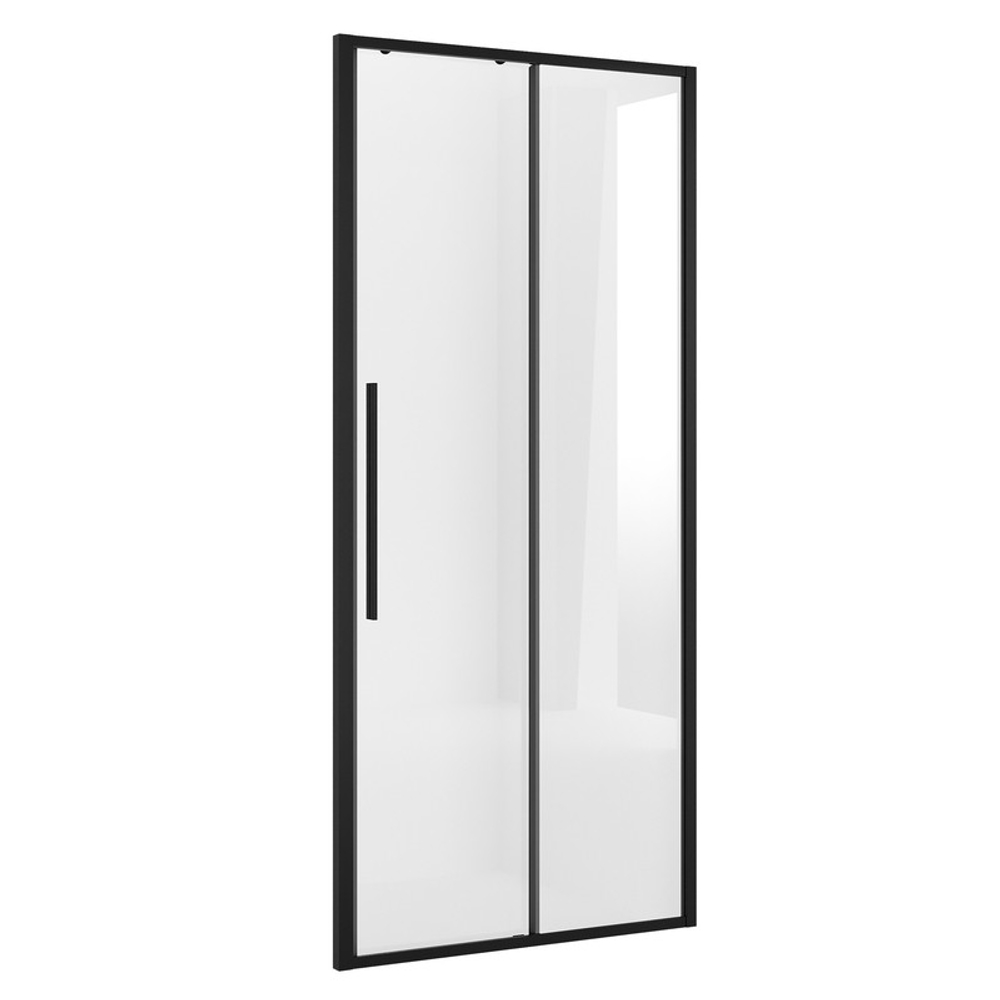 Дверь в нишу Niagara Nova NG-84-9AB (90х195) черный матовый,стекло прозрачное,дверь раздвижная,1 место