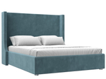 Кровать интерьерная Ларго 160, Бирюзовый, Велюр, 101318