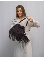 сумка через плечо тоут средняя натуральная замша