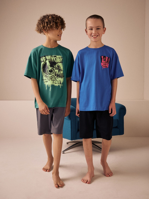 Пижама для мальчика Next AM2-790, 2 шт., Синий, Зеленый