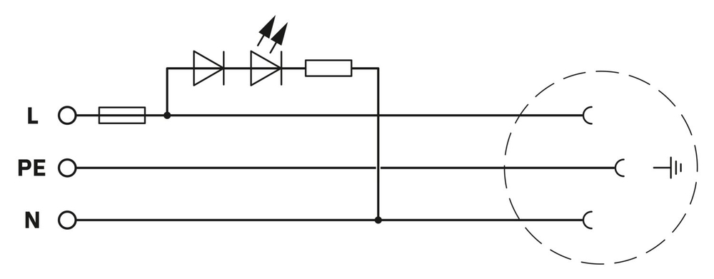 0804030 - EO-CF/UT/LED/F/GN - Розетка