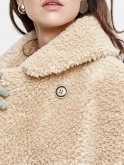 Шуба чебурашка тедди, бежевая, Северина