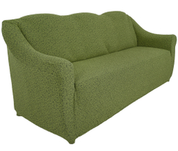 Чехол Жаккард на 3-х местный диван без оборки, цвет Зеленый светлый