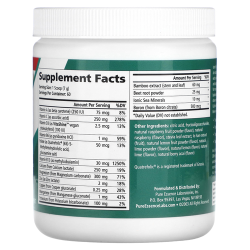 Pure Essence, Ionic-Fizz Calcium Plus, со вкусом малинового лимонада, 420 г (14,82 унции)