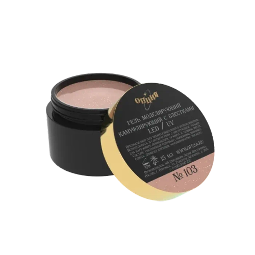 Опция Гель моделирующий с блестками 103, 15 мл