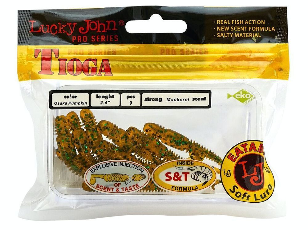 Мягкая съедобная приманка LJ Pro Series Tioga 2.4 in (61 мм), цвет PA19, 9 шт