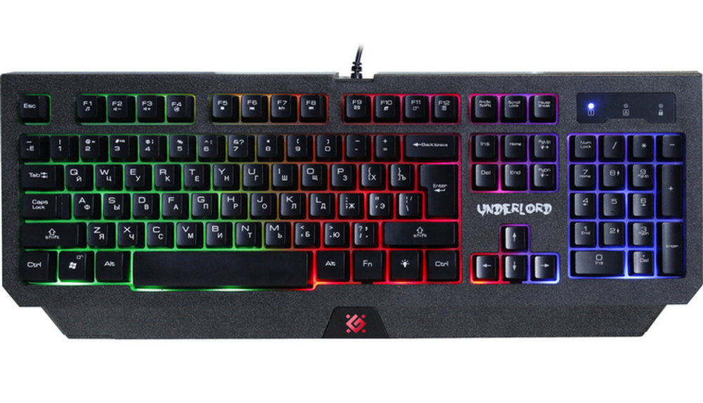 Клавиатура проводная игровая Defender Underlord GK-340L (черный) с подсветкой