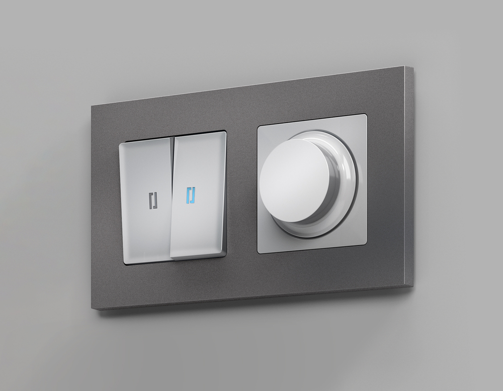 MA404040 Комплект механизма 2-кл проходного выключателя с подсветкой 10000K ALFA Серебро глянец QUANT (AP4040, VM120, G29B)