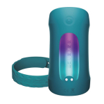 Бирюзовый силиконовый интерактивный вибромастурбатор с осцилляцией Lovense Gush 2 Penis Masturbator LE-48